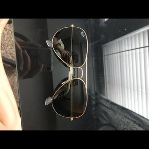 Gold and brown ray ban sunglasses